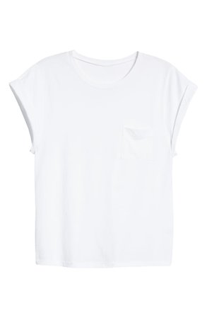 7 For All Mankind® Roll Cuff Pocket T-Shirt  white