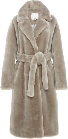 Oversized Belted Faux Shearling Coat