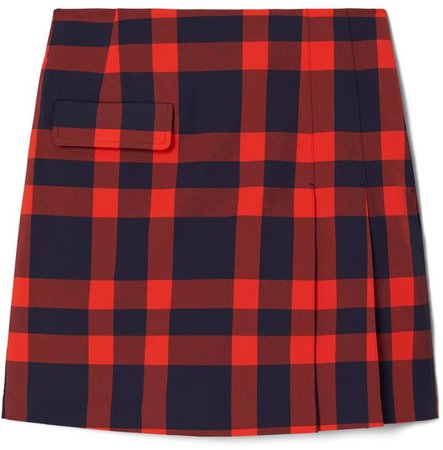 Yarn-Dyed Tech Twill Side-Pleat Skirt