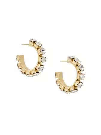 Shop AREA crystal-embellished hoops with Express Delivery - FARFETCH