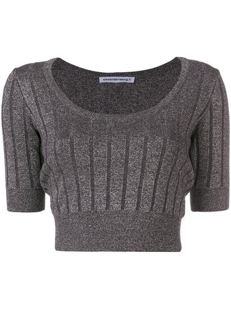 T By Alexander Wang Cropped Ribbed Knit Top - Farfetch