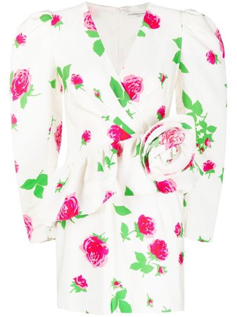 Alessandra Rich floral-print Ruched Dress - Farfetch