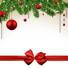 Christmas background with fir branches and balls.: comprar este vector de stock y explorar vectores similares en Adobe Stock | Adobe Stock