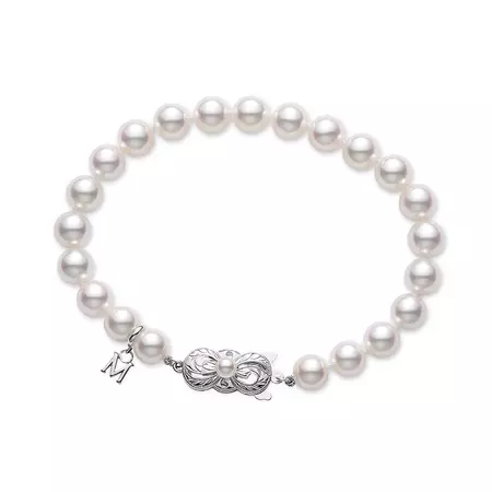 White Gold Strand Bracelet, Cultured Pearl Jewelery - Mikimoto