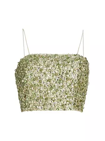 Shop Alice + Olivia Ceresi Embellished Crop Top | Saks Fifth Avenue