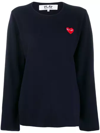 Comme Des Garçons Play Heart Logo Patch Sweater - Farfetch