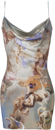 Renaissance Print Slip Mini Dress - BALMAIN