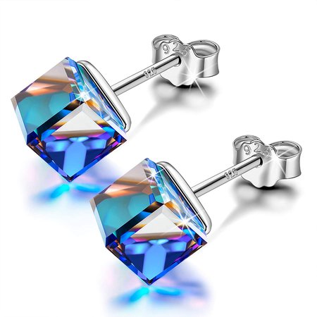 Blue Cube Earrings
