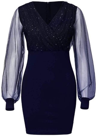 Amazon.com: YiYLunneo Women's V-Neck Bodycon Glitter Sequin Mini Party Dress Club Ball Prom Gowns Pencil Dress: Clothing