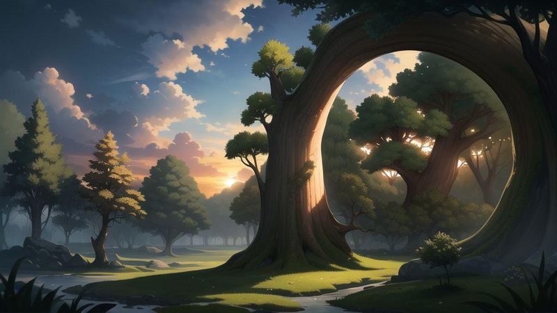 anime fantasy forest nature