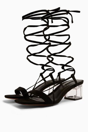 DAHLIA Black Acrylic Tie Block Shoes | Topshop