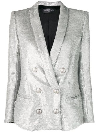 Balmain double breasted sequinned blazer £1,560 - Shop Online SS19. Same Day Delivery in London