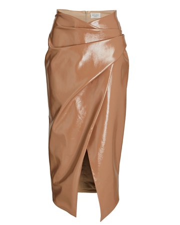 ROZIE CORSETS Lacquer Midi Wrap Skirt | INTERMIX®