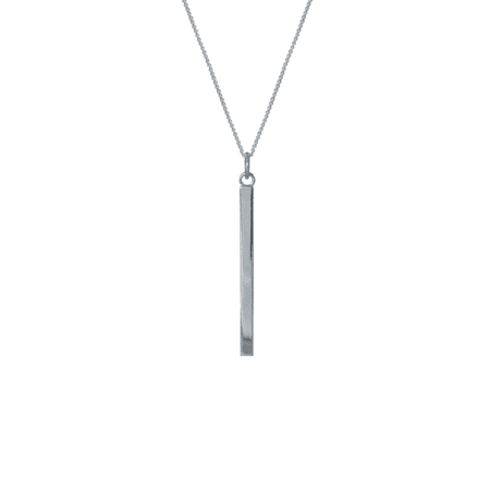 Bar Pendant In Sterling Silver - A Long Linear Minimalist Necklace | Edge Only | Wolf & Badger