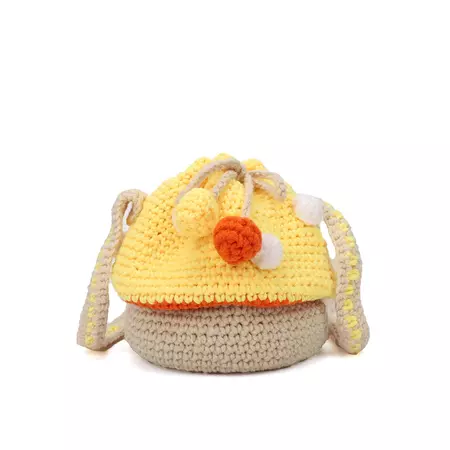 New Handwoven Woolen Cute Mushroom Crossbody Bag