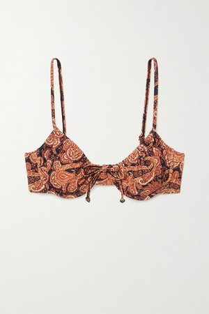 Net Sustain Sariska Paisley-print Underwired Balconette Bikini Top - Magenta