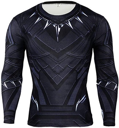 Amazon.com: HIMIC E77C Hot Movie Super Hero Quick-Drying ElasticT-Shirt Costume (Medium, Black Panther Long Sleeve): Clothing