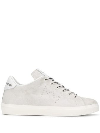 Leather Crown Perforated Logo Sneakers