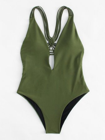 Backless Woven Swimsuit