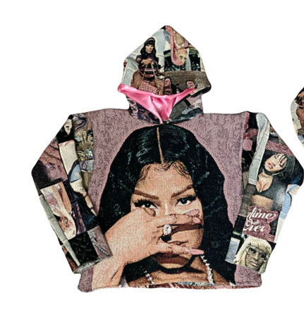 ‘Nicki Minaj’ tapestry satin hoodie