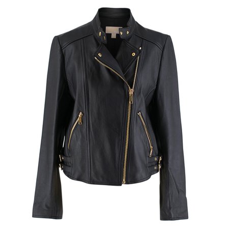 michael kors jacket black gold leather jacket - Google Search