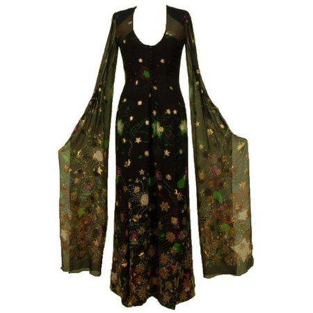 Green Patterned Medieval Gown