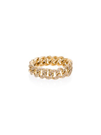 SHAY 18kt gold chain diamond ring - FARFETCH