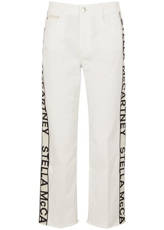 Stella McCartney All Is Love off-white cropped jeans - Harvey Nichols