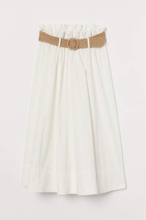 Belted Skirt - White