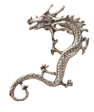 silver earring dragon
