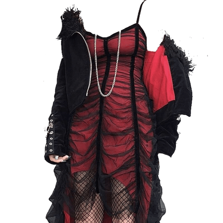 cias pngs // red gothic/emo dress