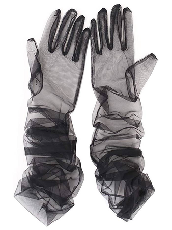 black sheer gloves