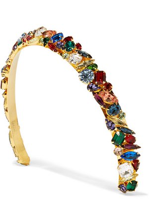 LELET NY | Gold-plated Swarovski crystal headband | NET-A-PORTER.COM