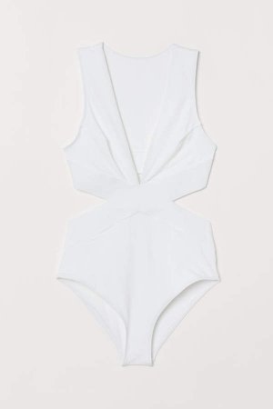 Cut-out Swimsuit - White