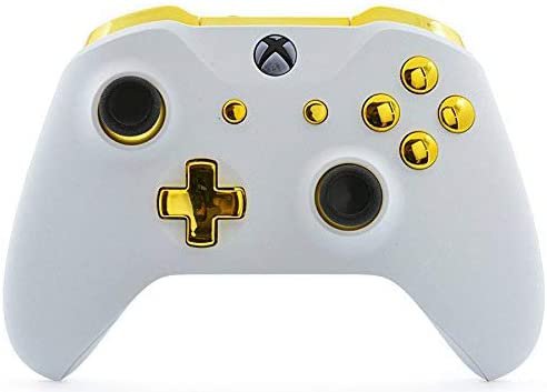 Amazon.com: White/Gold Custom UN-MODDED Controller Compatible with Xbox One S/X Unique Design: Computers & Accessories