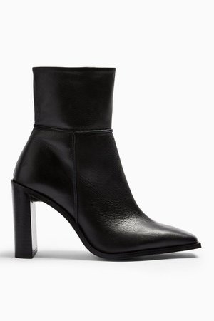 HARTLEY Leather Black Boots | Topshop