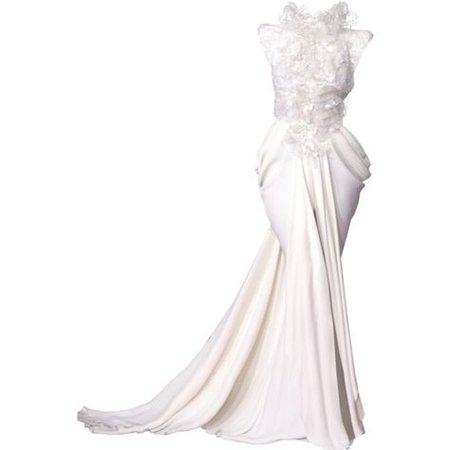 White Lace Sleeveless Evening Gown