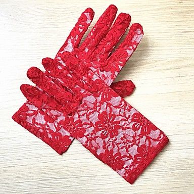 Lace Wrist Length Glove Bridal Gloves / Party / Evening Gloves With Embroidery