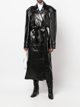 Magda Butrym Leather Trench Coat - Farfetch