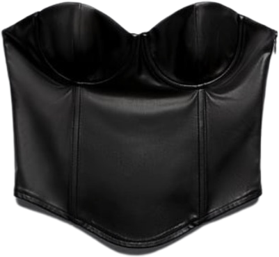 ZARA black leather corset