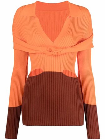 Shop Jacquemus layered cut-out jumper with Express Delivery - FARFETCH