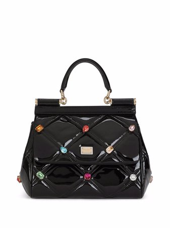 Shop Dolce & Gabbana Sicily crystal-embellished padded shoulder bag with Express Delivery - FARFETCH