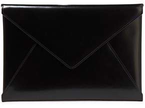 Glossed-leather Envelope Clutch