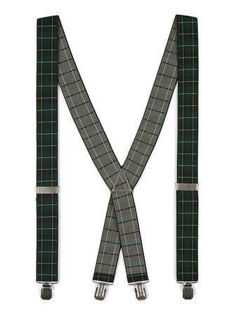 Suspenders in Black and Green Blackwatch Check Detailing - Shop All Sale - Sale - TOPMAN USA