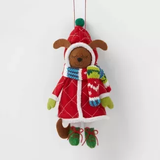 Dog With Red Coat And Green Shoes Christmas Tree Ornament - Wondershop™ : Target
