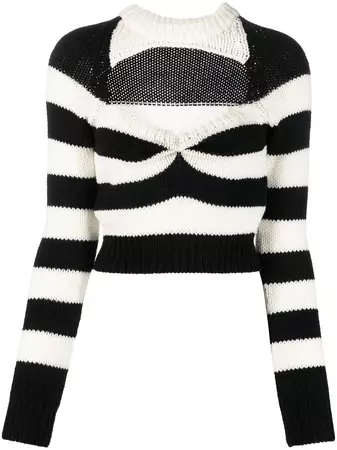 Marni Striped virgin-wool Top - Farfetch