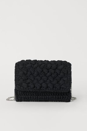 Crocheted shoulder bag - Black - Ladies | H&M GB