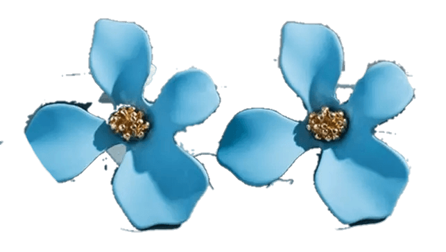 Серьги-цветы голубые