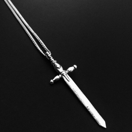 Silver Sword Necklace Sword Pendant Witchy Jewelry Gothic | Etsy