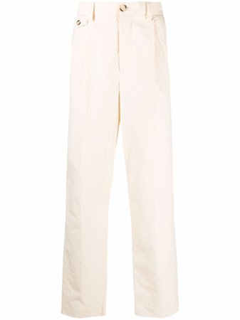 Shop Nanushka box pleat straight trousers with Express Delivery - FARFETCH
